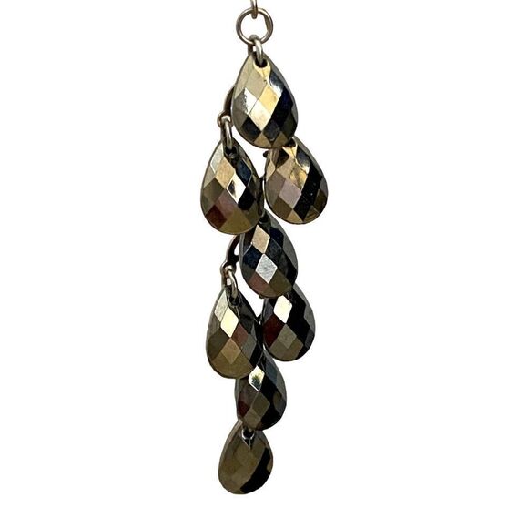 Hematite Gray Faceted Teardrop Beaded Dangle Earrings Women’s Size OS - Picture 2 of 4